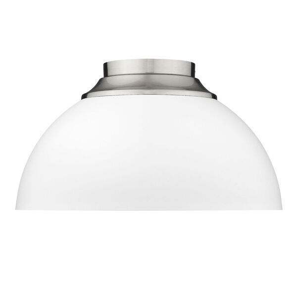 Zoey Pewter and Matte White Three-Light Flush Mount, image 2